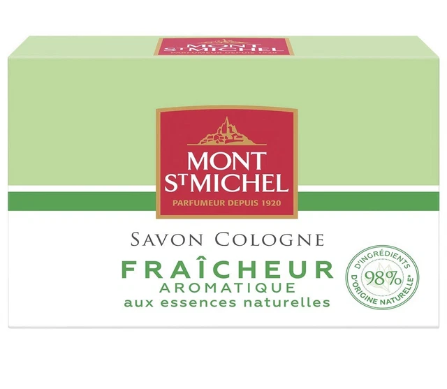 Lot De 3 Savons Mont St Michel – Parfum Eau De Cologne Ambrée – 125 G Chacun – Neuf – Fabriqué En France