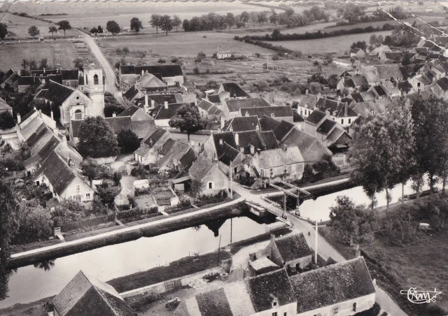 Carte postale postcard 10x15cm POUSSEAUX NIEVRE vue aérienne timbrée 1960
