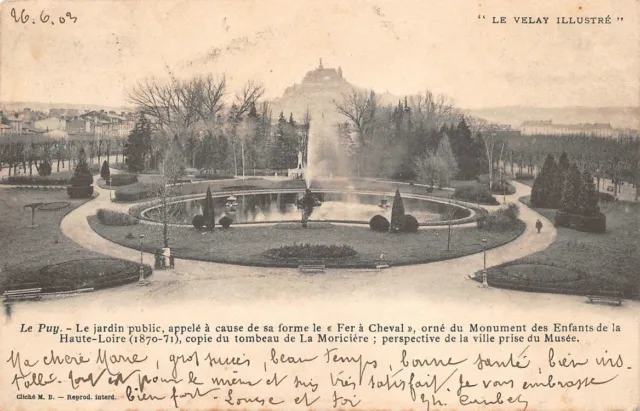 LE PUY - le jardin public, "le Fer à Cheval" copie du tombeau de la Moricière