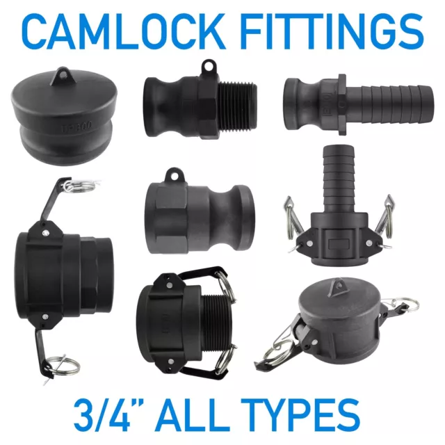 CAMLOCK Type A-F, 0.75" (3/4") Coupling Fitting IBC, Female, Male, Hose Tail