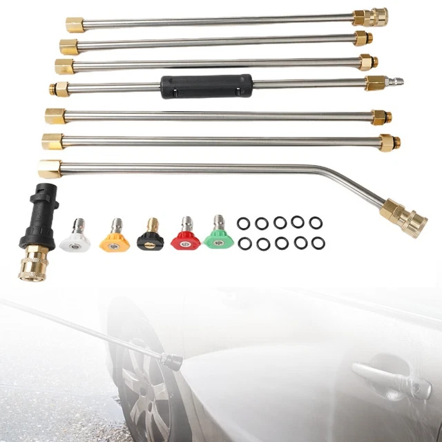 Tige Extension Pistolet Nettoyeur Haute Pression - Kit 8 Tiges + 6 Buses Pour Nettoyage Complet