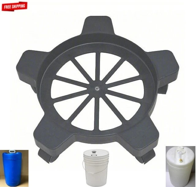 Drum Dolly 5 to 15 Gallon Pail Bucket  5 Swivel Casters