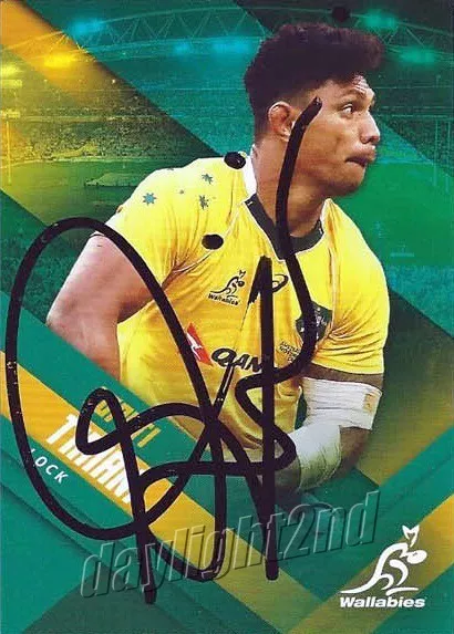 ✺Signed✺ 2017 WALLABIES Rugby Union Card Card LOPETI TIMANI