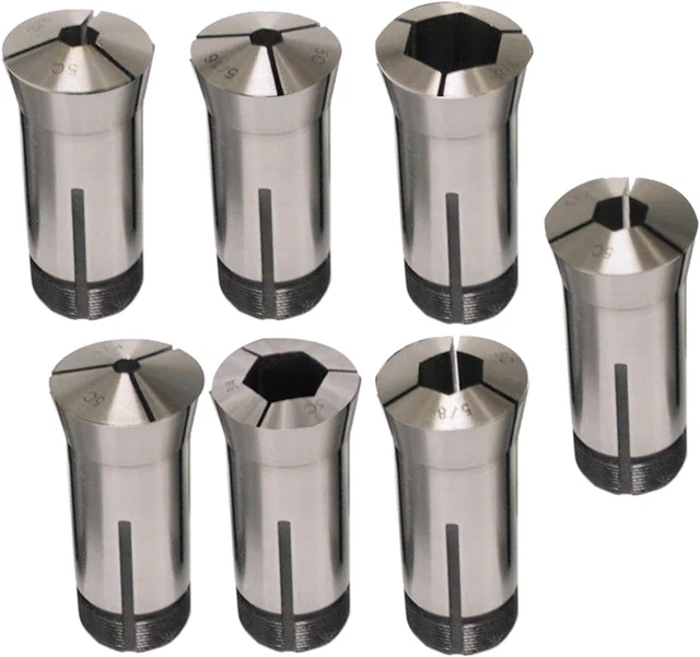 7 PCS 5C Hex Collet 1/4",5/16",3/8",1/2",5/8",3/4",7/8"