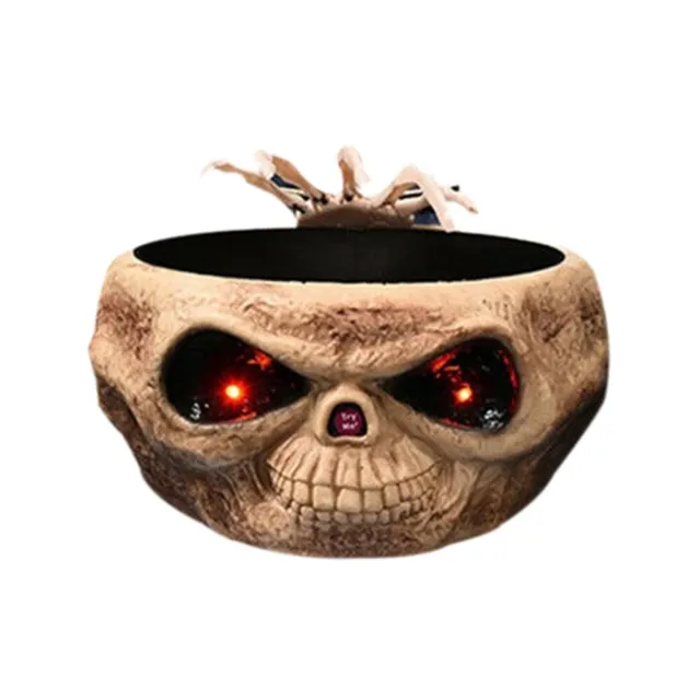 Halloween Electric Toy Candy Bowl Hand Skull Ktv Bar Eyes Party [Brown] 2023
