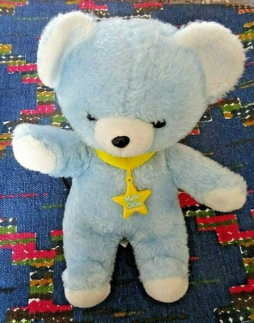 Gb2/  Doudou Peluche Vintage Ours Blanc Bleu Nounours Magic Glow Etoile Jaune
