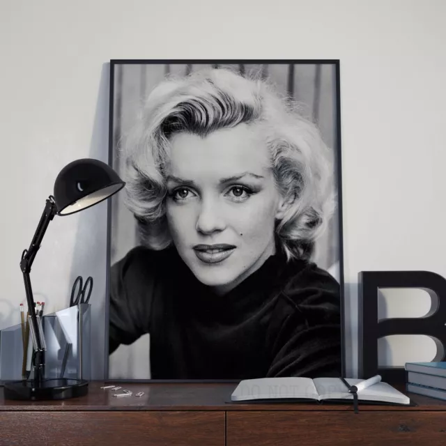 Vintage Marilyn Monroe Black & White Picture Print Poster A3 A4