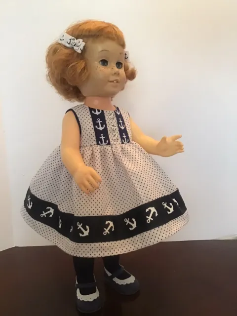 chatty cathy and other 20” doll clothes, dress, panties, Shoes, Tights, Hair Bow
