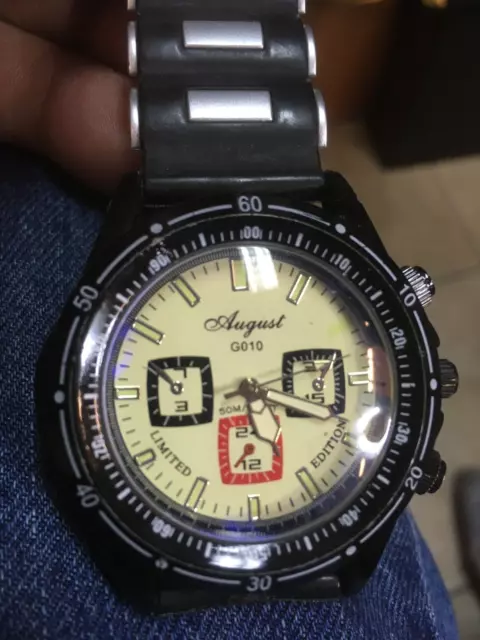 orologio uomo da polso cinturino pelle classico sportivo vintage cronografo