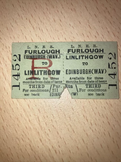 Railway Ticket,  (  Linlithgow. To. Edinburgh. Wav.   Lner.  )