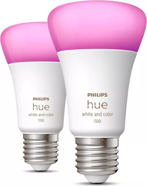 *Rücknahme* ~ Philips Hue White & Color Amb E27 LED Glühlampe Doppelpack dimmbar