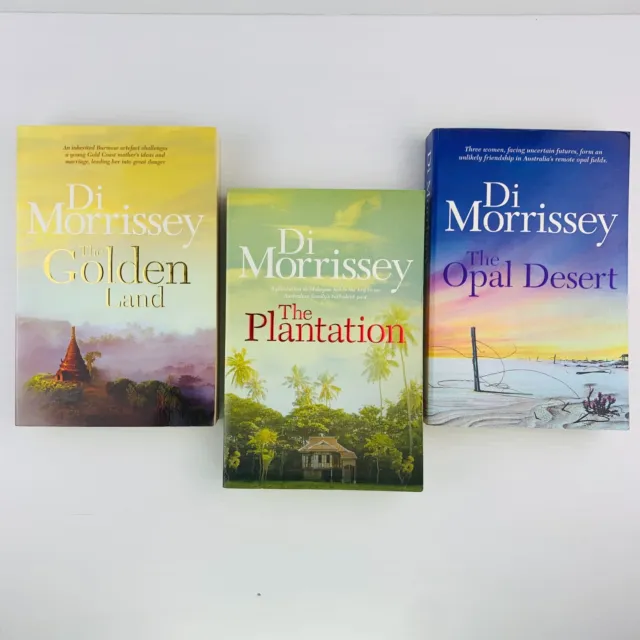 3 x Di Morrissey Novels Large Paperback Bundle The Golden Land, Opal Desert