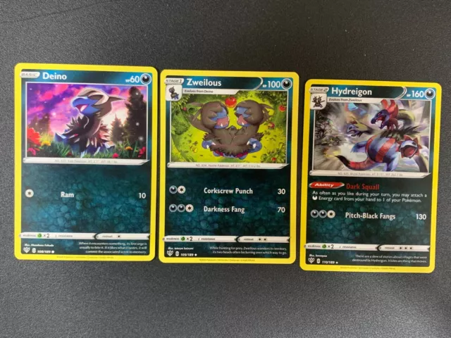 Pokemon Deino Zweilous Hydreigon No.50 Sticker Double Seal Evolution Nissui