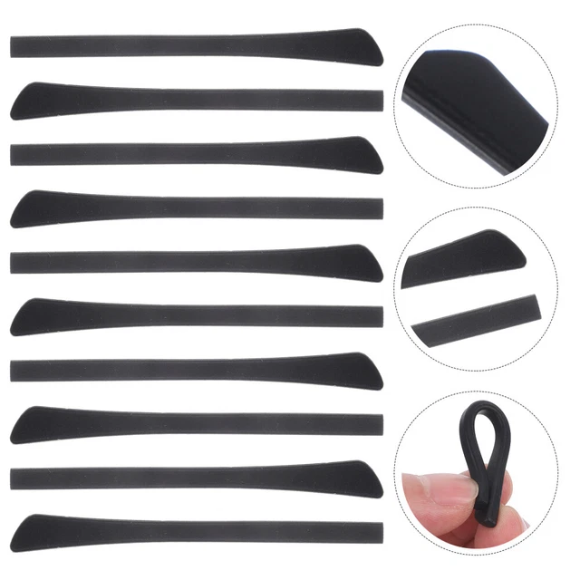 10x bracci ricambio occhiali silicone nero antiscivolo
