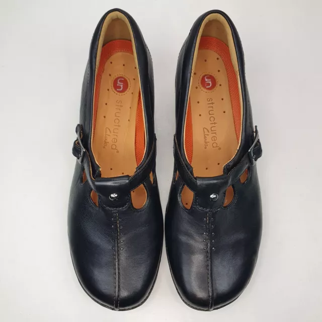 clarks unstructured un angel shoes size uk 6 D black leather footwear 2