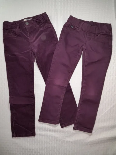 Oshkosh Corduroy Pants  Adjustable Waist Size 4 & Jordache Leggings Deep Purple