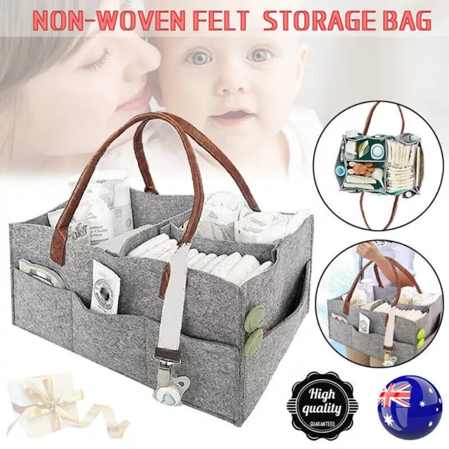 Diaper Caddy Nursery Storage Baby Organizer Basket Nappy Bin Infant Wipes Bag AU