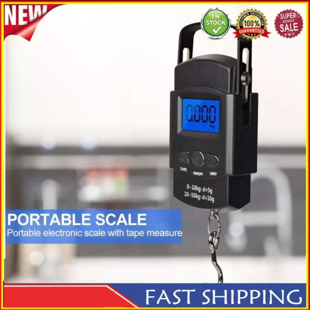 Pocket Portable Digital Scale Hanging Hook Hand Held Weighing with Back Lighting