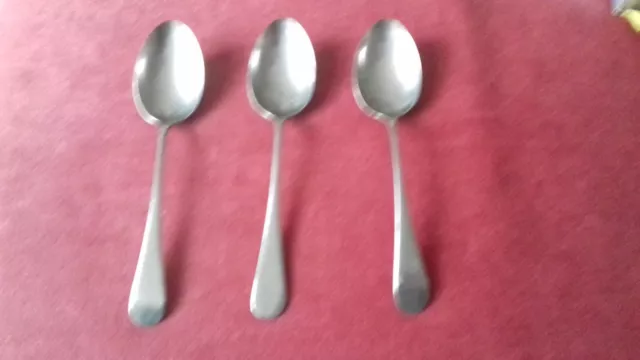 3 X VINTAGE Stainless Nickel Silver Desert Spoons 6.99 PicClick UK