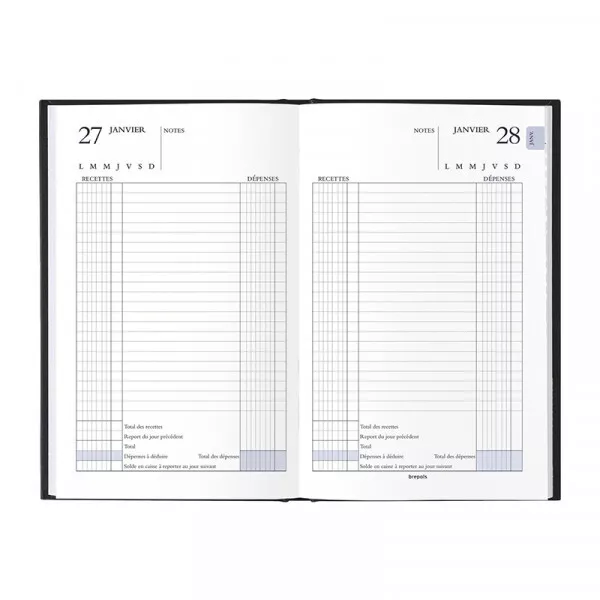 Agenda Journalier Perpetuel De Caisse 0.203 - 13,8 X 20,8 Cm - Noir - Brepols 2