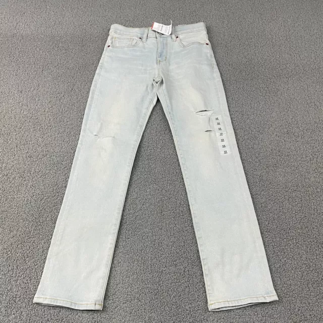 Old Navy Boys Jeans Size 12 Blue Karate Slim Flex Max Distressed Holes $20