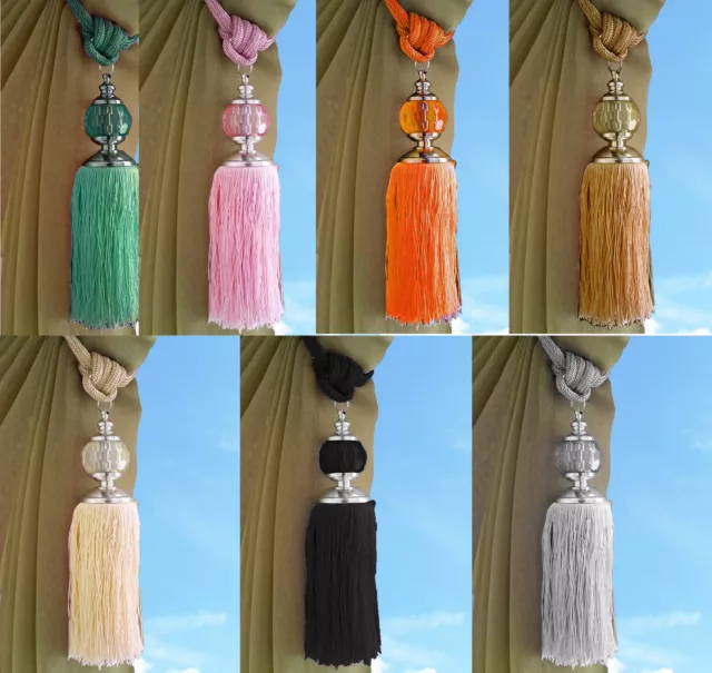 Large Tie Backs Prism Ball Tassel Curtain Rope Tieback  Single Pair HoldBacks