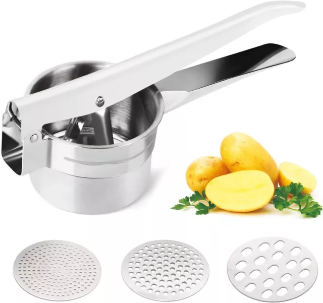 Potato Ricer Masher Heavy Duty Stainless Steel Press Mashed Potatoes, Fruits