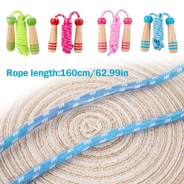 Wooden Handle Skipping Rope Outdoor Toy Children Kid Exercise Fitness Jum∴ M4W6