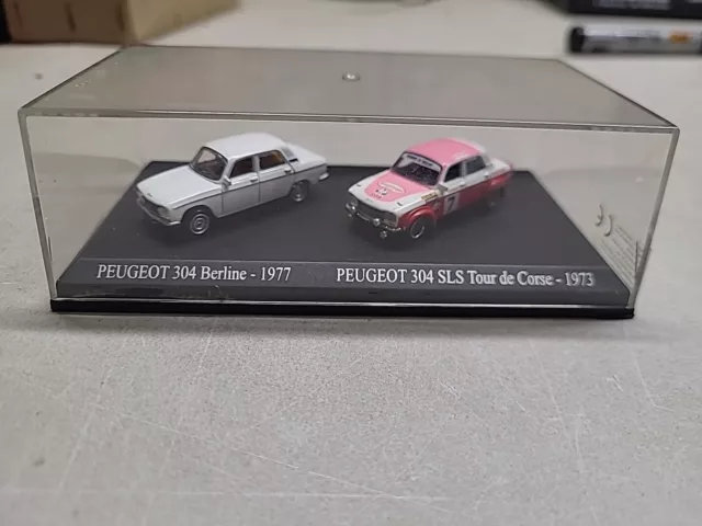 Ixo Atlas COFFRET DUO 2 NOREV HO 1/87 Peugeot 304 Berline Et Sls Tour Corse 126