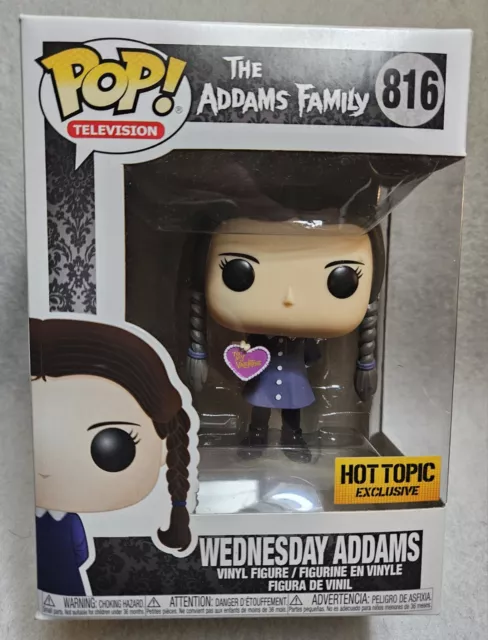 Funko Pop Addams Family Wednesday Addams #816 Hot Topic Exclusive + Protector!