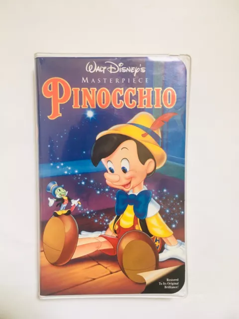 Walt Disney Pinocchio Movie VHS, 1993 Masterpiece Collection Clamshell