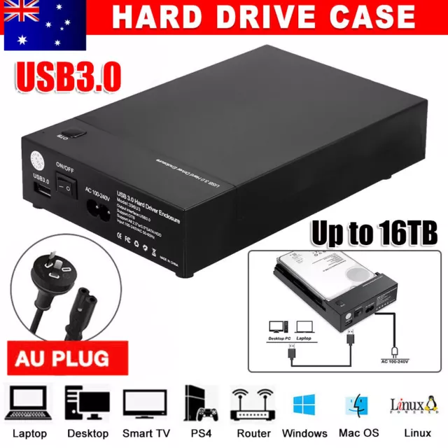 2.5/3.5inch Hard Drive Case SATA External USB 3.0 to USB 2.0 Enclosure Disk 16TB