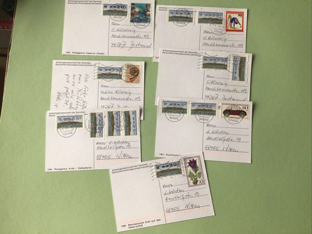 Germany Automatic Vending Machine Postage Labels 7 Postcards Ref A1159