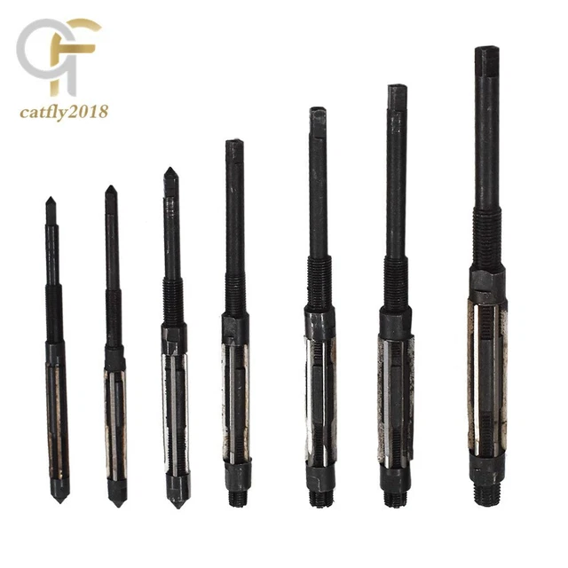 7Pcs/Set Adjustable Hand Reamers, HV to H3,1/4" to 15/32" High Speed Steel