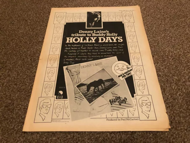 Mel10 Advert 15X12 Denny Laine's Tribute To Buddy Holly Holly Days