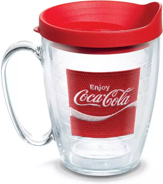 Coca-Cola - Coke Enjoy Insulated Tumbler with Emblem and Red Lid 16oz Clear