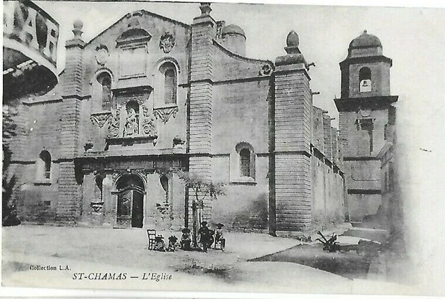 CPA carte postale ancienne St Chamas  L'Eglise animée