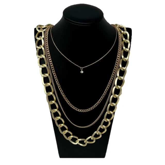 Collier Chaîne Longue Dorée Style Agatha - Bijou Vintage - Occasion Parfait état