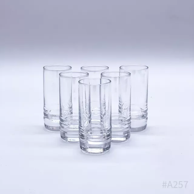 6er Juego Vintage Vasos de Chupito de Cristal, Artesanía 6 Pieza