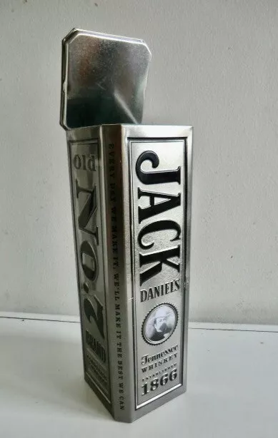 Large Jack Daniel's Whiskey Collectable Tin - Empty & Embossed With Hinged Lid