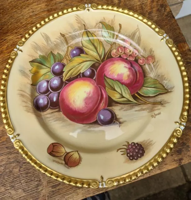 Aynsley "Orchard Gold" Pattern D Jones Signed Cabinet Plate