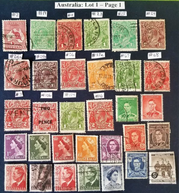 Australia: Lot 1 - 390 different stamps NO DUPLICATES! Mint & Used off paper.