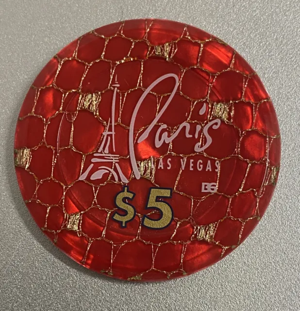 Paris $5 Jeton French Roulette Las Vegas HOT chip!!!!! 1999