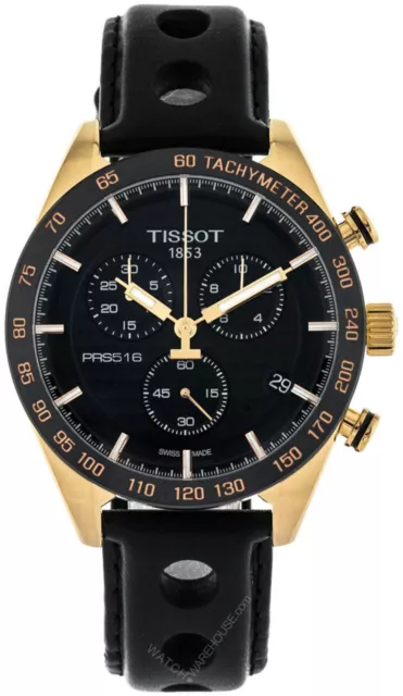 Tissot Prs 516 Chrono Black Dial Rose-Gold Men's Watch T1004173605100
