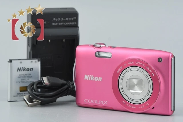 Appareil Photo Compact Nikon Coolpix S3300 16MP 6x Zoom Optique - Rose - Occasion En Très Bon état Avec Accessoires