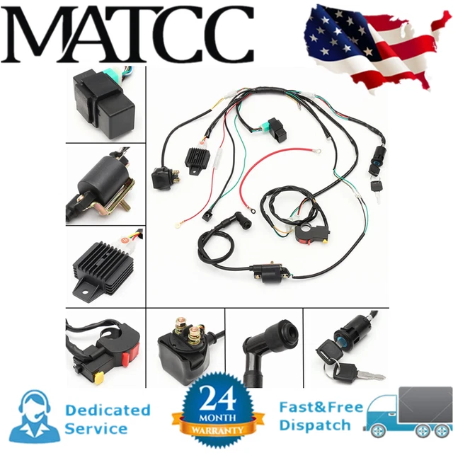 CDI Wire Harness Stator Assembly Wiring Set Electric Quad ATV 50 70 90 110CC New
