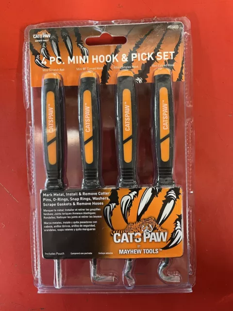 Mayhew Tools 60003 Dominator 4-Piece Mini Hook & Pick Set