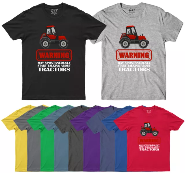 T-shirt trattore contadino avvertimento può iniziare spontaneamente a parlare di maglietta divertente