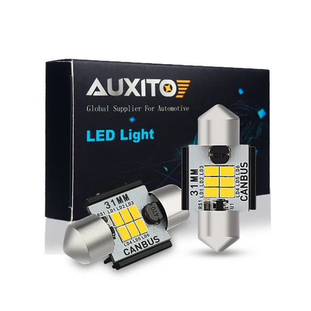 AUXITO 31MM LED License Plate Light Dome Map Bulb Canbus DE3175 DE3021 DE3022