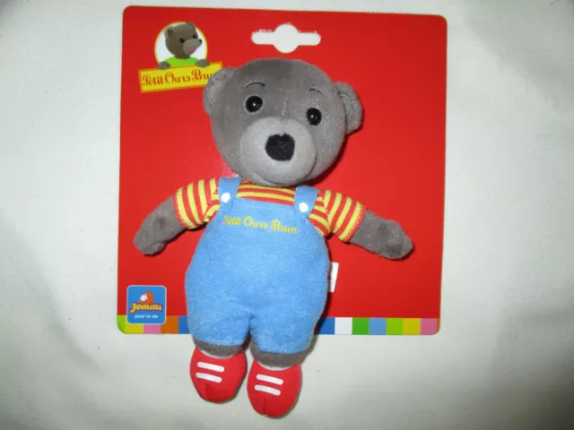 Petit Ours Brun Salopette Bleue 17 Cm Jemini Neuf Peluche Doudou